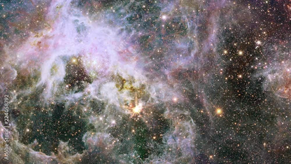 Wall mural tarantula nebula star field also know 30 doradus rotating cluster burst flare light. contains public