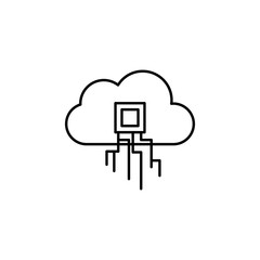 Smart cloud chip cloud icon. Element of future technology icon for mobile concept and web apps. Thin line Smart cloud chip cloud icon can be used for web and mobile