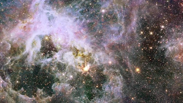 Tarantula nebula star field also know 30 doradus rotating cluster burst flare light. Contains public domain image by NASA
