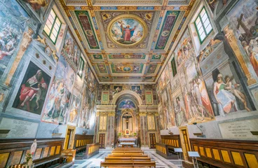 Stof per meter Indoor sight in the Church of the Suore Missionarie di Gesù Eterno Sacerdote, in Rome, Italy. © e55evu