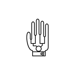 Fototapeta na wymiar Mechanical hand robotic hand icon. Element of future technology icon for mobile concept and web apps. Thin line Mechanical hand robotic hand icon can be used for web and mobile