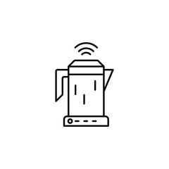 Kettle smart icon. Element of future technology icon for mobile concept and web apps. Thin line Kettle smart icon can be used for web and mobile