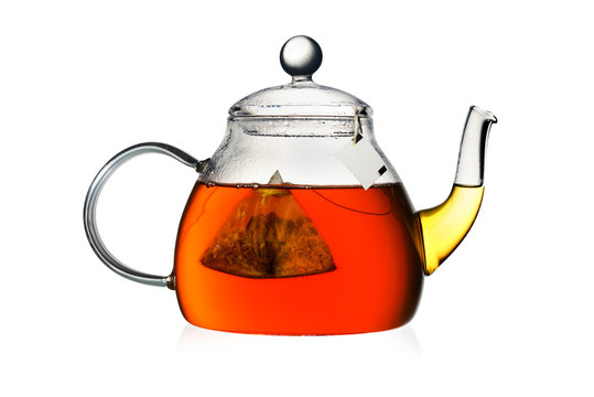 Transparent teapot isolated