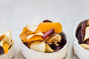 Bowl of Healthy Snack from Vegetable Chips