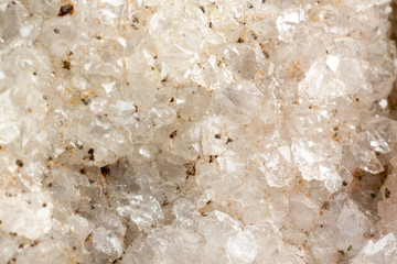 Marble stone texture macro close up background, crystals and minerals, rock texture