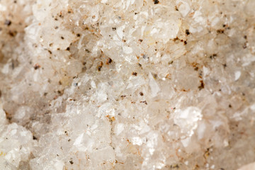 Marble stone texture macro close up background, crystals and minerals, rock texture