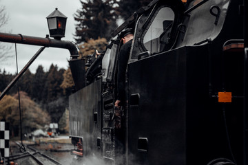 Harzer Schmalspurbahn mit Zugführer