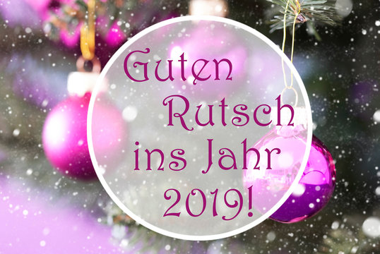 Rose Quartz Christmas Balls, Guten Rutsch 2019 Means New Year
