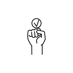 fight for the rights icon. Element of peace icon for mobile concept and web apps. Thin line fight for the rights icon can be used for web and mobile