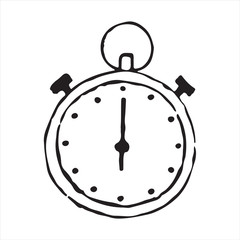 Stopwatch hand drawn outline doodle icon