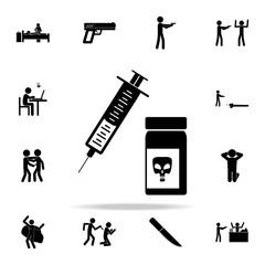 Fototapeta premium syringe and poison bank icon. Crime icons universal set for web and mobile