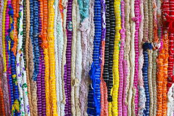 brazil textiles background of bright rugs