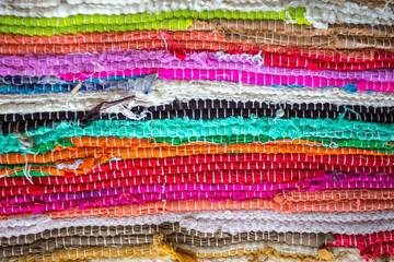 brazil textiles background of bright rugs