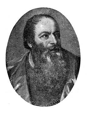 Engraving portrait of Pietro Aretino (1492-1556), Italian author, playwright and satirist, precursor of modern literary pornography