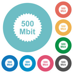 500 mbit guarantee sticker flat round icons
