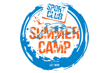 Summer Camp concept. Vector illustration for t-shirt.