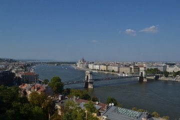 Fototapeta na wymiar Vue sur Buda (Budapest) et le Danube