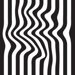 Striped seamless abstract background. black and white zebra print. Vector illustration. eps10
