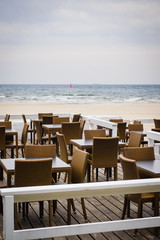 Outdoor cafe on beach