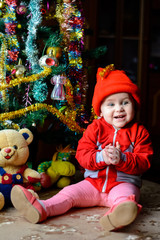cute little girl in anticipation of the Christmas miracle