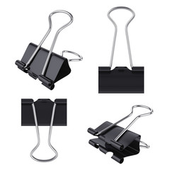 Obraz premium Binder clip collection isolated on white, 3D rendering
