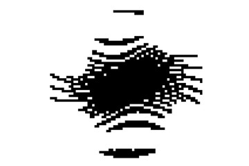 Fototapeta premium Pattern with glitches. Geometric abstraction with pixel art elements. Grunge background. Scalable vector graphics. Black and white