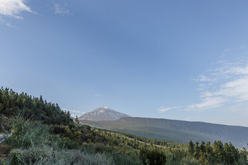 Landscape with the background Teide on the island of Tenerife