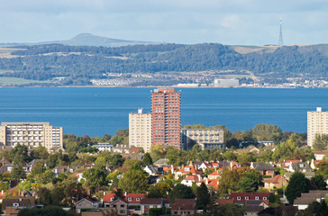 A cityscape photograph of the Granton suburb of Edinburgh in Scotland, United Kingdom.