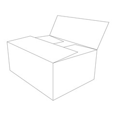 paper  box   vector illustration lining draw  front 