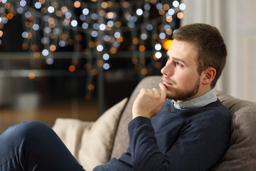 Man wondering at home in the night