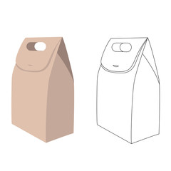  paper bag vector illustration flat style front