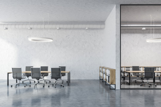 Interior of meeting room in industrial style