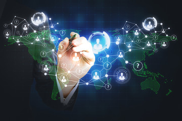 Global business and recruting concept