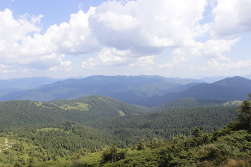 landscape with mountains and blue sky