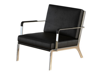 Black office armchair 3d rendering