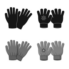 Isolated object of glove and winter icon. Set of glove and equipment stock symbol for web.