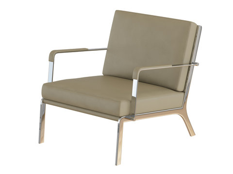 Beige office armchair 3d rendering