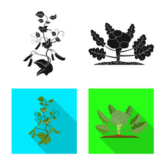 Vector illustration of greenhouse and plant logo. Set of greenhouse and garden vector icon for stock.