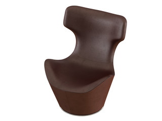 Brown leather armchair 3d rendering
