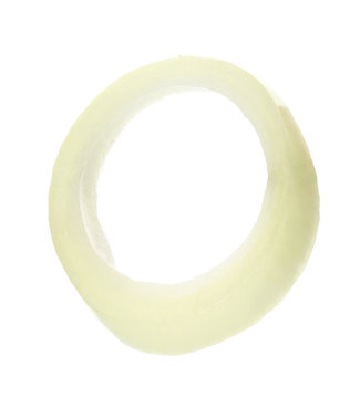 Fresh tasty onion ring on white background