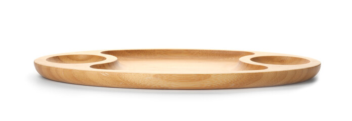 Tray made of bamboo on white background