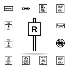 restricted area icon. Railway Warnings icons universal set for web and mobile