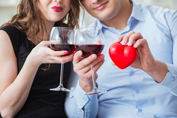 Woman and man in romantic concept