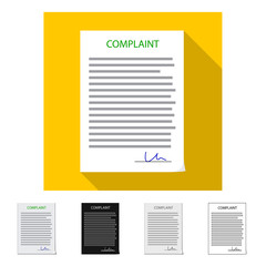 Isolated object of form and document icon. Set of form and mark vector icon for stock.