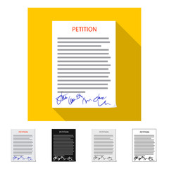 Vector illustration of form and document logo. Collection of form and mark stock vector illustration.