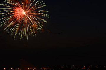 fireworks in the night sky