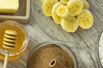 Ingredients for making healthy biscuit.