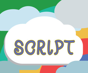 Text sign showing Script. Conceptual photo handwriting as distinct from print written characters of play.