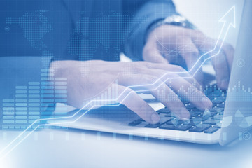 Businessman in trading and finance concept