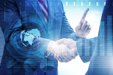 Fototapeta na wymiar Business concept of cooperation with handshake